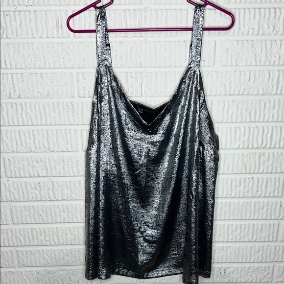 Lane Bryant Silver Metallic Tank Top - Picture 1 of 4